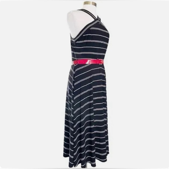 Tommy Hilfiger Black and White Striped Dress Size 12 - Picture 2 of 14